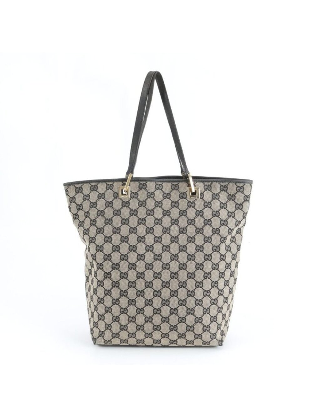 Gucci GG Canvas Leather Tote Shoulder Hand Black - Picture 3 of 10